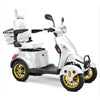 Bespoke Prestige Mobility Scooter in White with White Seat and Gold Wheel Rims