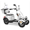 Bespoke Prestige Mobility Scooter in White with White Seat and Black Wheel Rims