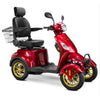 Bespoke Prestige Mobility Scooter in Red with Black Seat and Gold Wheel Rims