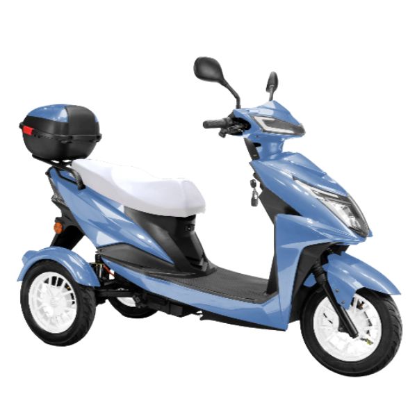 Bespoke Regal 3-Wheel Scooter in Blue with White Seat and White Rim