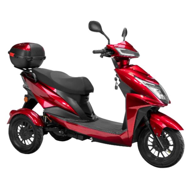 Bespoke Regal 3-Wheel Scooter in Red with Black Seat and Black Rim