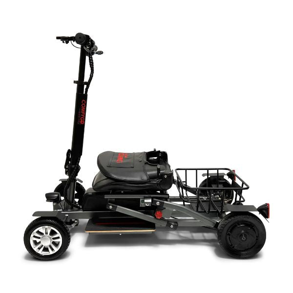 ComfyGo MS-5000 Black Foldable Mobility Electric Scooter Seat Folded Down Left Side View