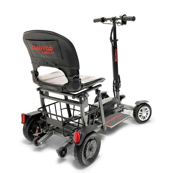 ComfyGo MS-5000 Black Foldable Mobility Electric Scooter Rear Right Side View