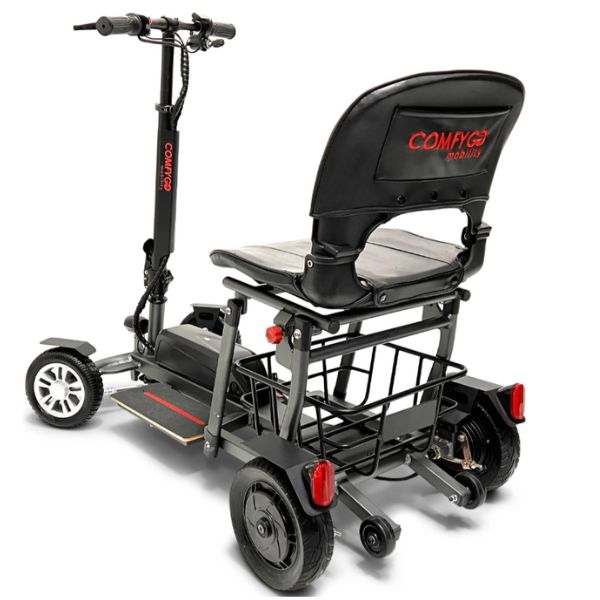 ComfyGo MS-5000 Black Foldable Mobility Electric Scooter Rear Left Side View