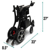 Phoenix Carbon Fiber Portable Electric Wheelchair By ComfyGo Upgraded Textile Folded Dimensions