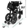 X-Lite Ultra Lightweight Folding Electric Wheelchair By ComfyGo Folded Dimensions 