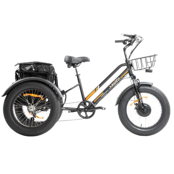 DWMEIGI MG1703 Black - Zeus 3 Wheel Fat Tire Electric Trike Full Side View