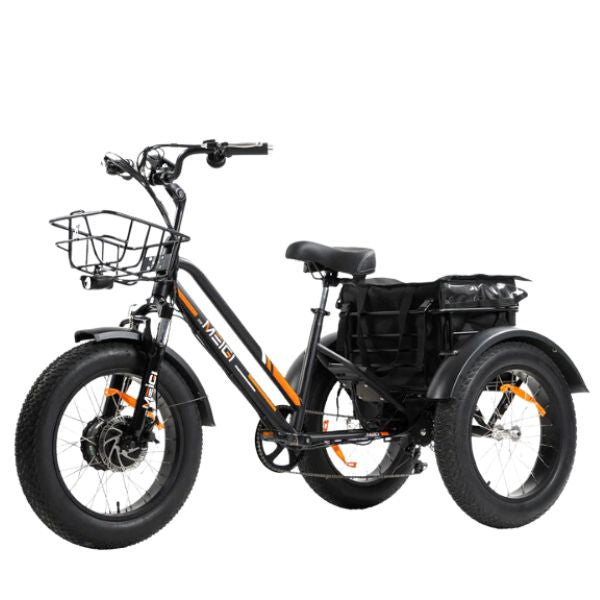 DWMEIGI MG1703 Black-Zeus 3 Wheel Fat Tire Electric Trike Left Side View