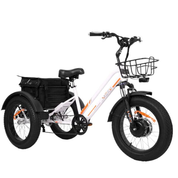 DWMEIGI MG1703 White-Zeus 3 Wheel Fat Tire Electric Trike Right Side View