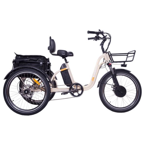 3 wheel bicycle electric DWMEIGI Blazer Full Suspension Electric Tricycle (MG2303), White