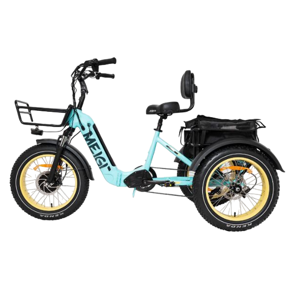 DWMEIGI MG2301 Blue Silverado-HD Fat Tire Electric Trike Left Side View