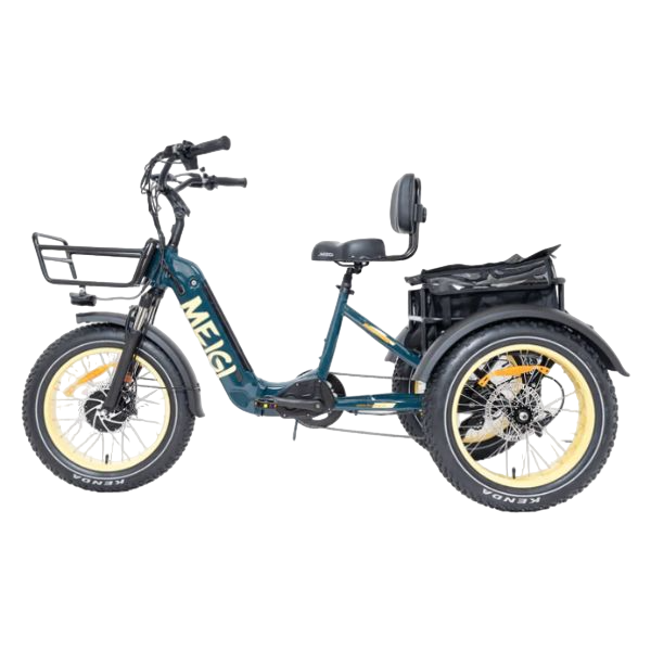 DWMEIGI MG2301 Green Silverado-HD Fat Tire Electric Trike Left Side View