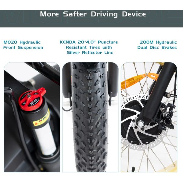 Silverado-HD More Safter Driving Device Includes Mozo Hydraulic Front Suspension, Kenda Puncture Resistant Tires with Silver Reflector Line and Zoom Hydraulic Dual Disc Brakes