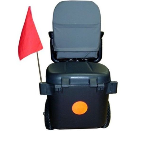 Discover Your Mobility Scooter Coach showing Red Flag and the Reflector Sticker at the Back