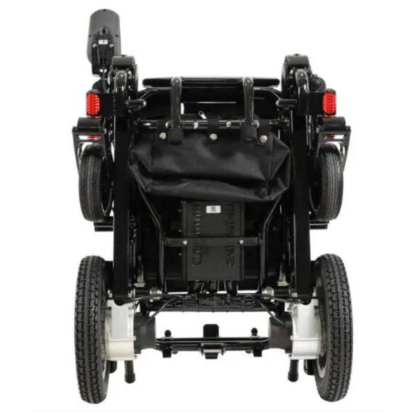 Eagle Bariatric Portable Power Wheelchair in Black Folding Position