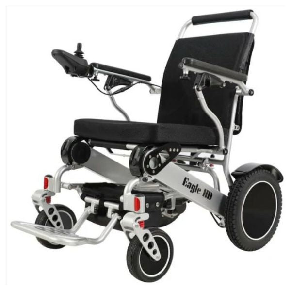 Eagle Bariatric Portable Power Wheelchair in Silver Right Angle View