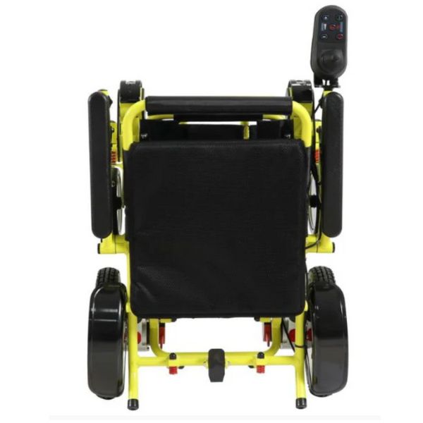Eagle Bariatric Portable Power Wheelchair in Yellow Folded