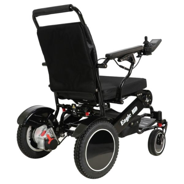 Eagle Bariatric Portable Power Wheelchair in Black Right Rear View