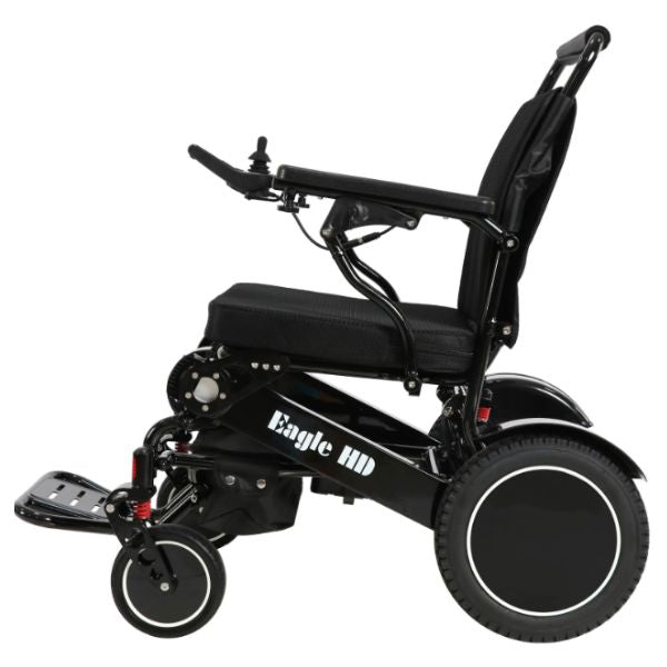 Eagle Bariatric Portable Power Wheelchair in Black Left Side VIew