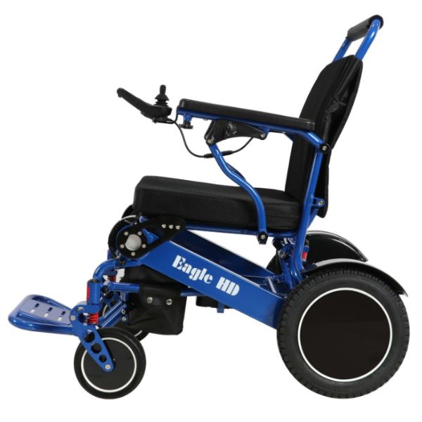 Eagle Bariatric Portable Power Wheelchair in Blue Left Side View