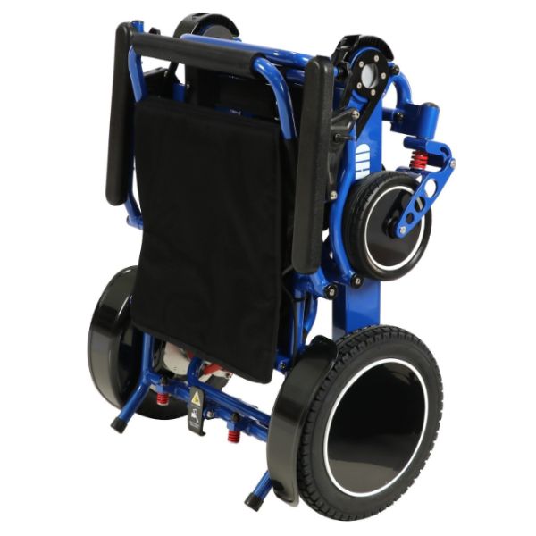 Eagle Bariatric Portable Power Wheelchair in Blue Folded