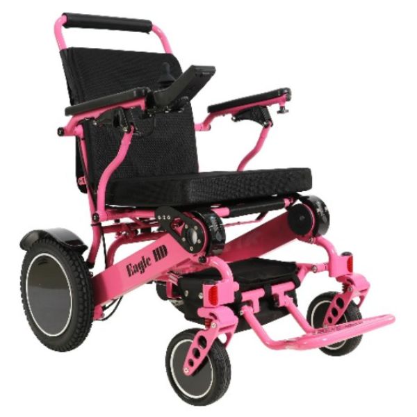 Eagle Bariatric Portable Power Wheelchair in Pink