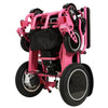 Eagle Bariatric Portable Power Wheelchair in Pink Folding Position
