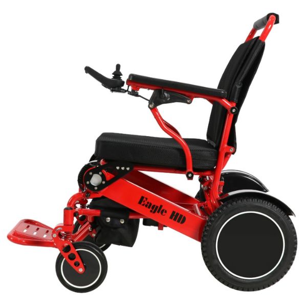 Eagle Bariatric Portable Power Wheelchair in Red Left Side View