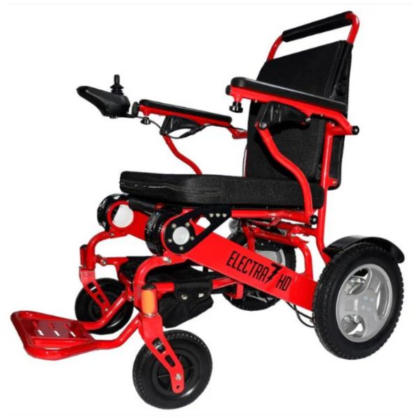 Electra 7 HD Wide Bariatric Folding Power Wheelchair in Red