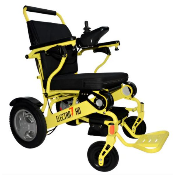 Electra 7 HD Wide Bariatric Folding Power Wheelchair in Yellow