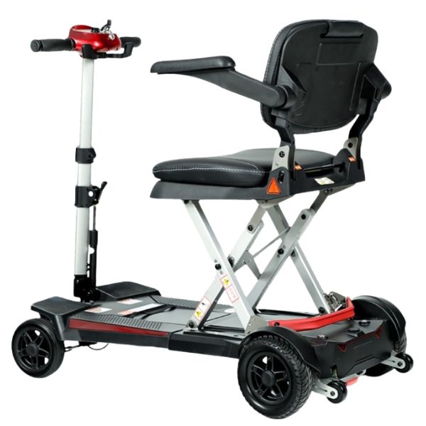 Enhance Mobility Mobifree Folding 4-Wheel Mobility Scooter Left Rear View