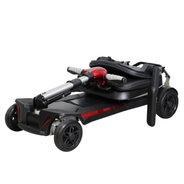 Enhance Mobility Mobifree Folding 4-Wheel Mobility Scooter in Folding Position
