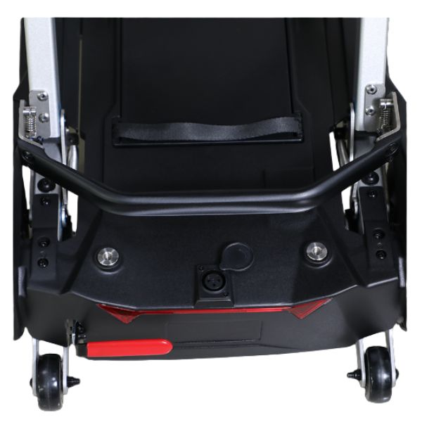 Enhance Mobility Mobifree Folding 4-Wheel Mobility Scooter Showing the Frame and Footrest