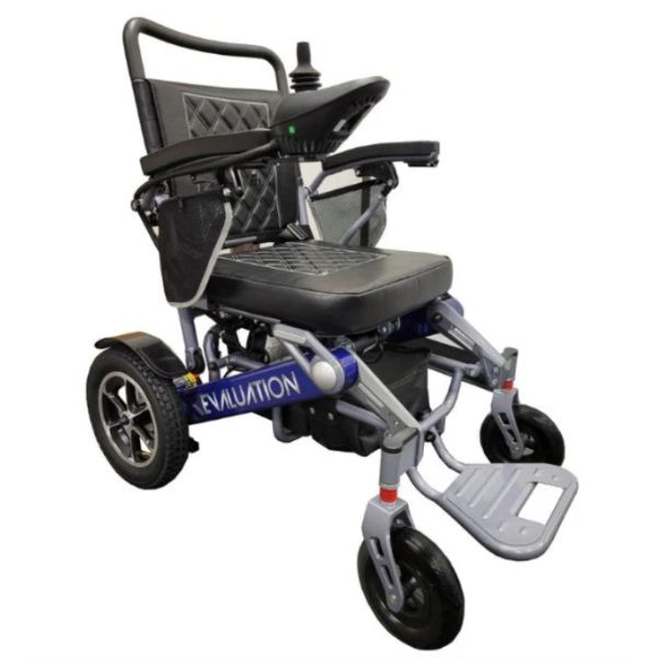 Evaluation Evolution Auto Folding Power Wheelchair in Blue