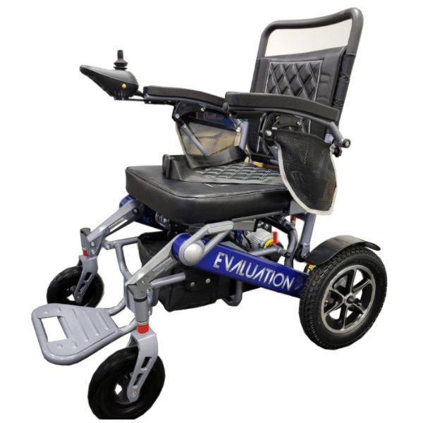 Evaluation Evolution Auto Folding Power Wheelchair in Blue