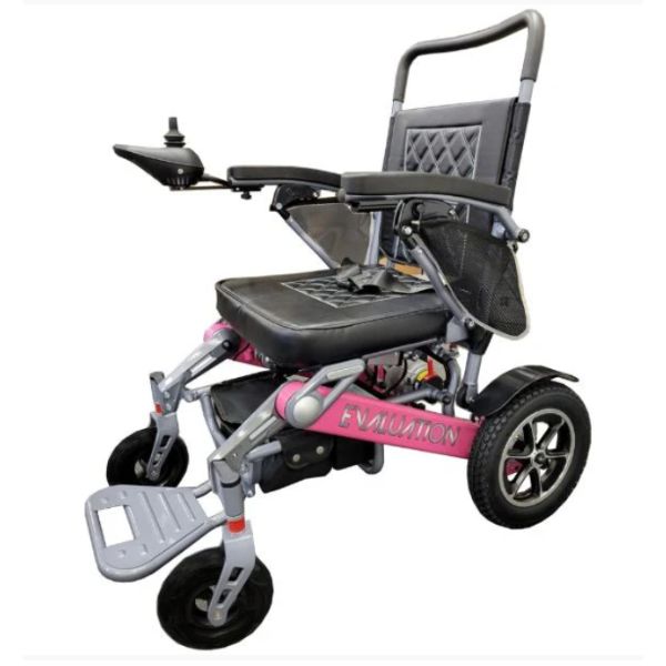Evaluation Evolution Auto Folding Power Wheelchair in Pink