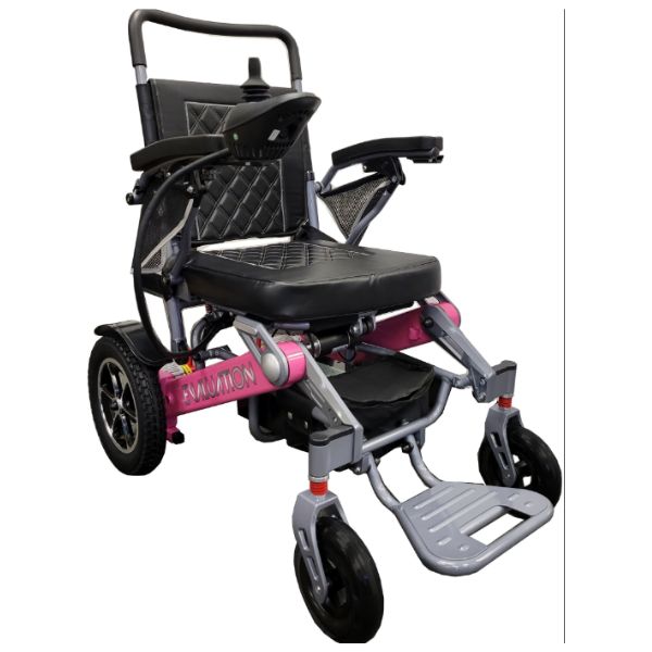 Evaluation Evolution Auto Folding Power Wheelchair in Pink