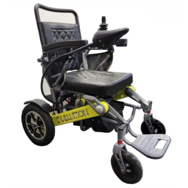 Evaluation Evolution Auto Folding Power Wheelchair in Yellow