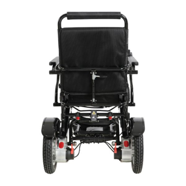 Falcon Folding Power Wheelchair in Black Rear View
