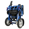 Falcon Folding Power Wheelchair in Blue Folded Upward Position