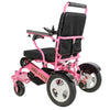 Falcon Folding Power Wheelchair in Pink Right Rear View