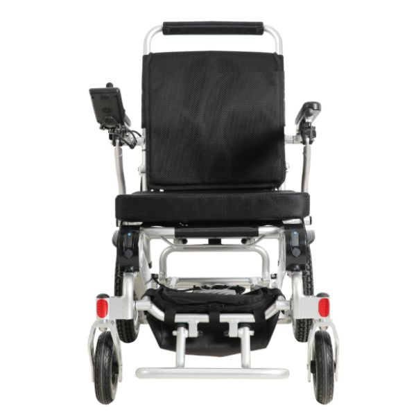 Falcon Folding Power Wheelchair in White Front View