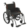 Feather Lightweight Manual Wheelchair Gray &amp; Orange Pipping Front-Right View