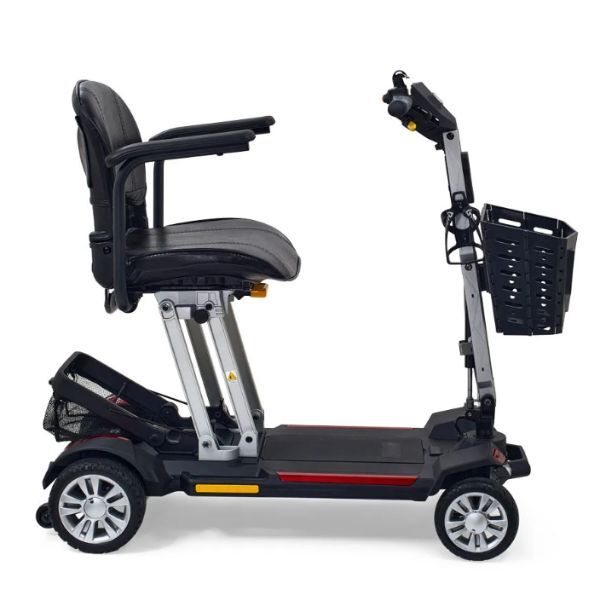 Golden Technologies Buzzaround Carry On Folding Mobility Scooter GB120 showing the rear and front basket