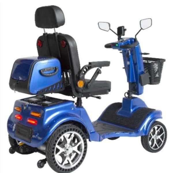 Gladiator 4 Wheel Heavy Duty Mobility Scooter Blue Right Rear View