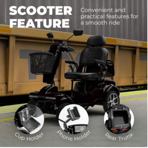 Gladiator 4 Wheel Heavy Duty Mobility Scooter Features
