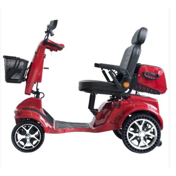 Gladiator 4 Wheel Heavy Duty Mobility Scooter Red Left Side View