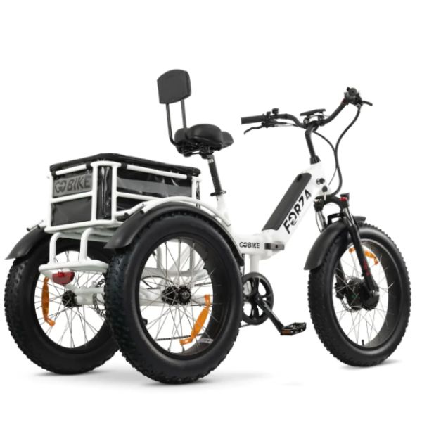 Go Bike Forza Electric Tricycle White Rear Right View