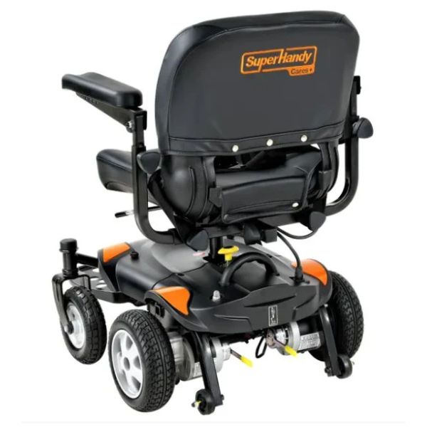 SuperHandy GoRide CRZ Portable Power Wheelchair with &#39;SuperHandy&#39; branding on a white background