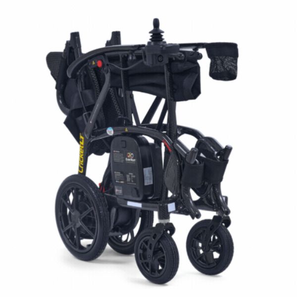 Golden Technologies Cricket LT Carbon Lightweight Power Wheelchair in Folding Position